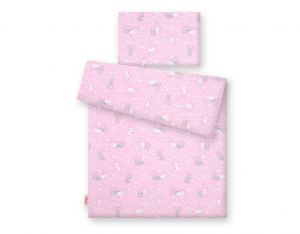 Pościel dla niemowląt 2-częściowa bawełniana - króliczki różowe